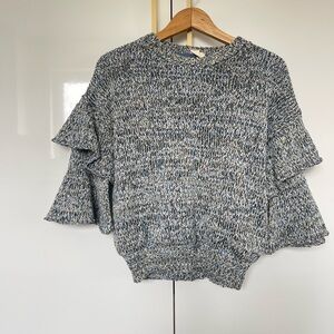 ROCOCO fashion Tweed Knit Top Metallic Gold Small